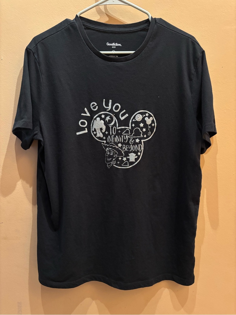 Disney Toy Story "Love You to Infinity & Beyond" Mickey Mouse silhouette design